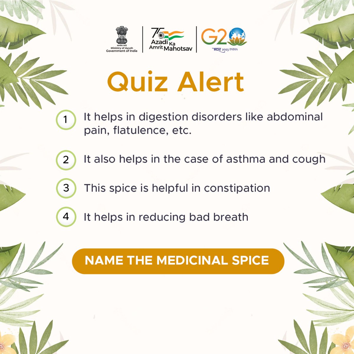 moayush's tweet photo. Once again we are back with another interesting round of questions for you.

Let's test your knowledge in the world of #Ayush 

Guess the correct answer &amp; Stay tuned with us to know if you have guessed it right!

#Ayurveda #Quiz #HealthForAll https://t.co/39z00E346v