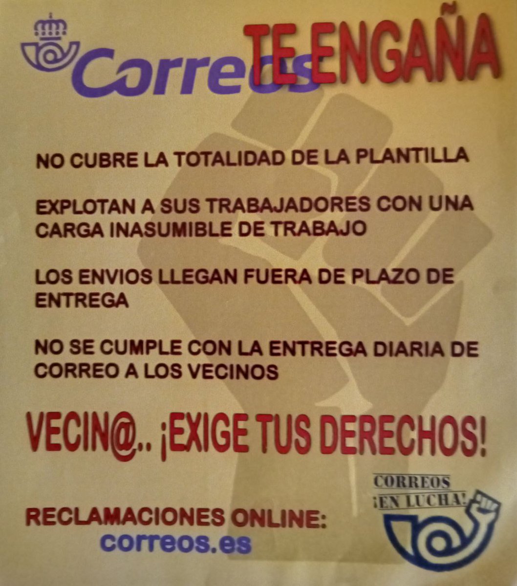 🔴⚫️!Correos en lucha!🔴⚫️ La sección de Correos del SOV participa y anima a participar en las jornadas de huelga y movilizaciones que se estan realizando estos dias