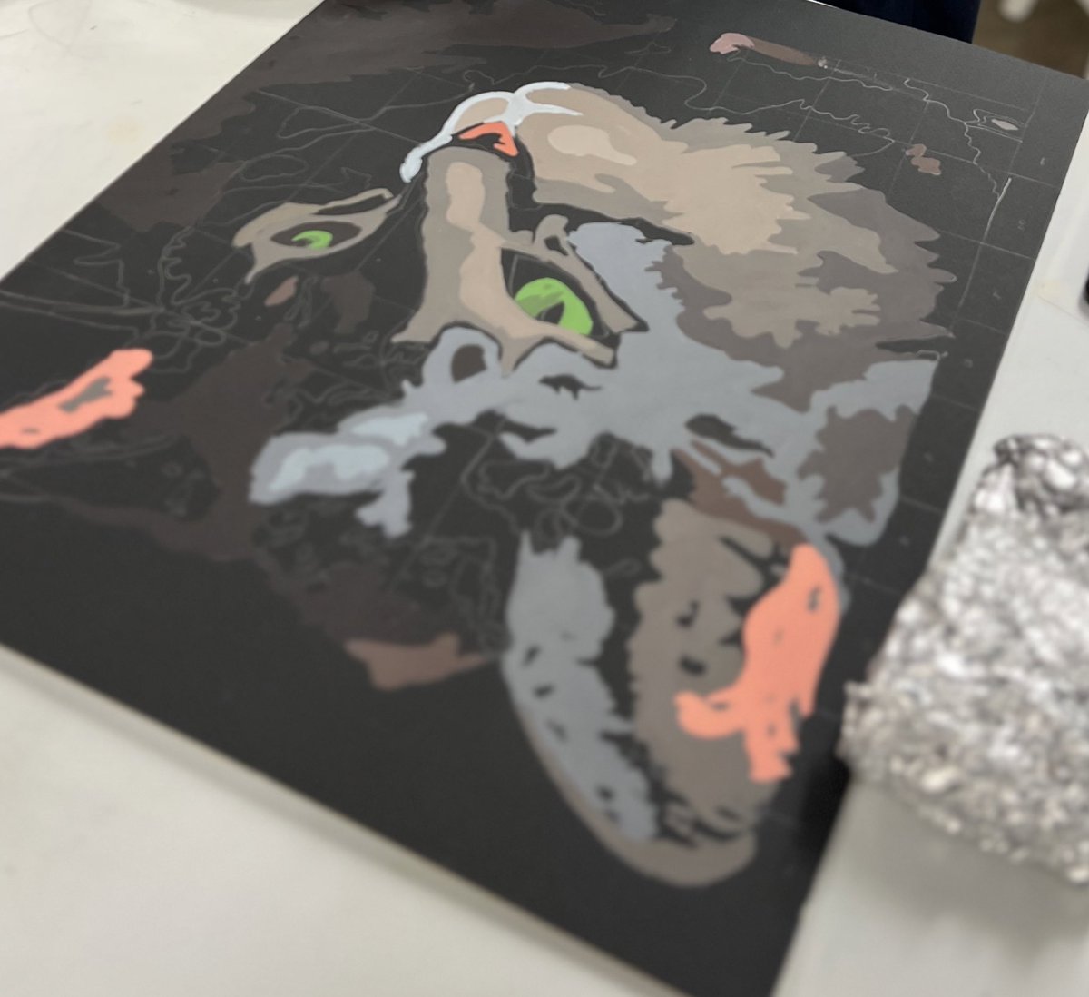 Painting 1: Animal Portraits - NHS students continue to exercise and demonstrate an@understanding of the elements of art through the use of acrylics #GoKnights <a href="/DrJoeClark/">Joe Clark</a>