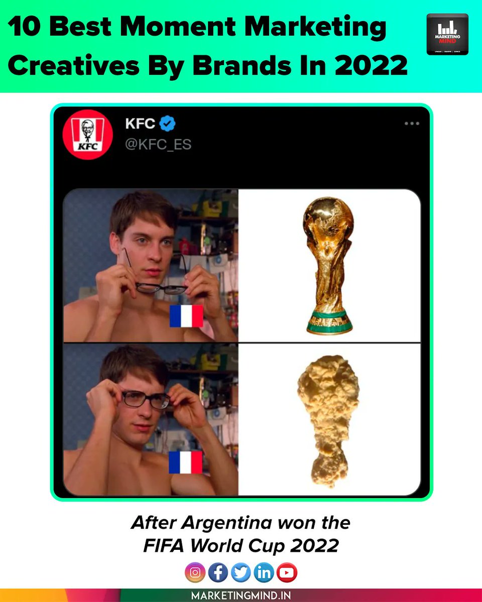 10 best moment marketing creatives by brands in 2022 (1/10)

#MarketingMind #MomentMarketing #2022wrapped