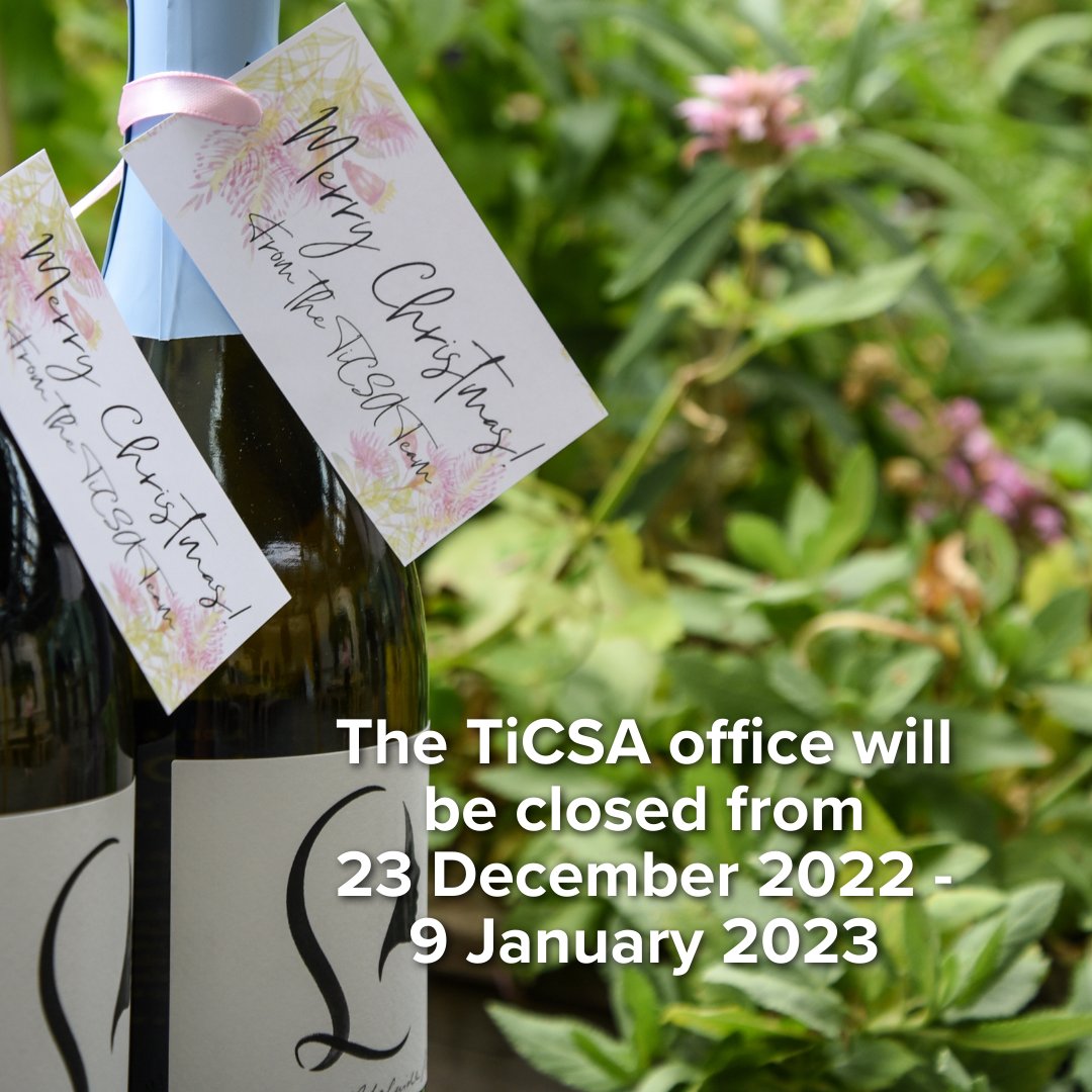 The TiCSA office will be closed from 23 December 2022 to 9 January 2023. 🎄

For urgent matters, please contact 0400 379 349.

We wish you a great holiday period and look forward to continuing to advocate for and support the tourism industry in 2023.

See you in the new year! 🎆