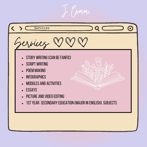 itsme_jcms's tweet photo. henlo commsmate!
{#ria_com.} is now open for acad comms 💗
—°•☆We can and will help you always in all ways. ☆•°
by: Ria ✨
☁️tags for proof & feedback:
#JComm
#JCommProofs
#JCommFeedbacks https://t.co/Xit7rCCBJI