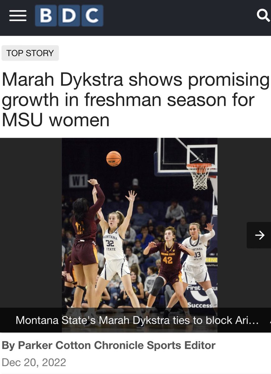 brighterlightsg's tweet photo. BC kid π¨π¦ Marah Dykstra doing big things in her rookie season w/ the support of @MSUBobcatsWBB teammates & the guidance of a great coaching staff. Great article by @ByParkerCotton #supportlocalhoops @CanBball #fromadawgtoacat #gobobcats https://t.co/JkAjJzbfg1