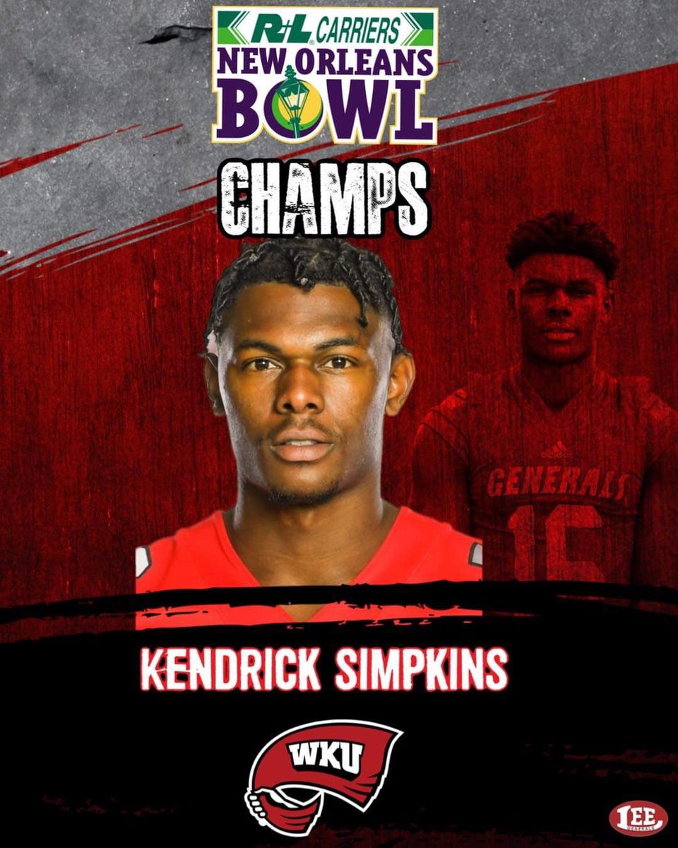 Congratulations to Former LEEU star Kendrick Simpkins and WKU Hilltoppers on there Bowl Win!!