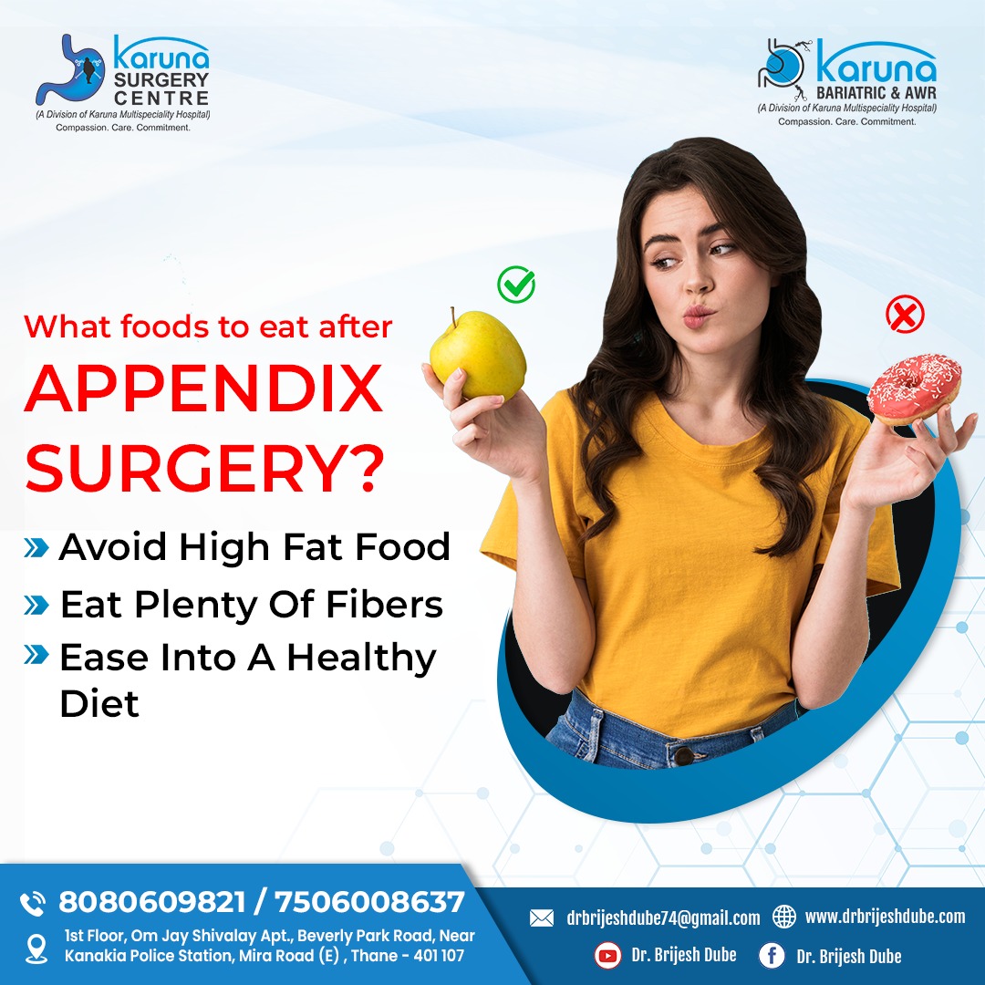 KarunaSurgery's tweet photo. Any food that can promote healing should be a safe bet to eat after appendix surgery!
Contact us : 8080609821/7506008637
Visit us : https://t.co/FpdNrI2eQ5
#karunasurgerycenter #drbrijeshdube #appendixsurgery #Symptoms #specializedsurgery #bestplace #safetreatment #mumbai https://t.co/LcWA8KPKw8