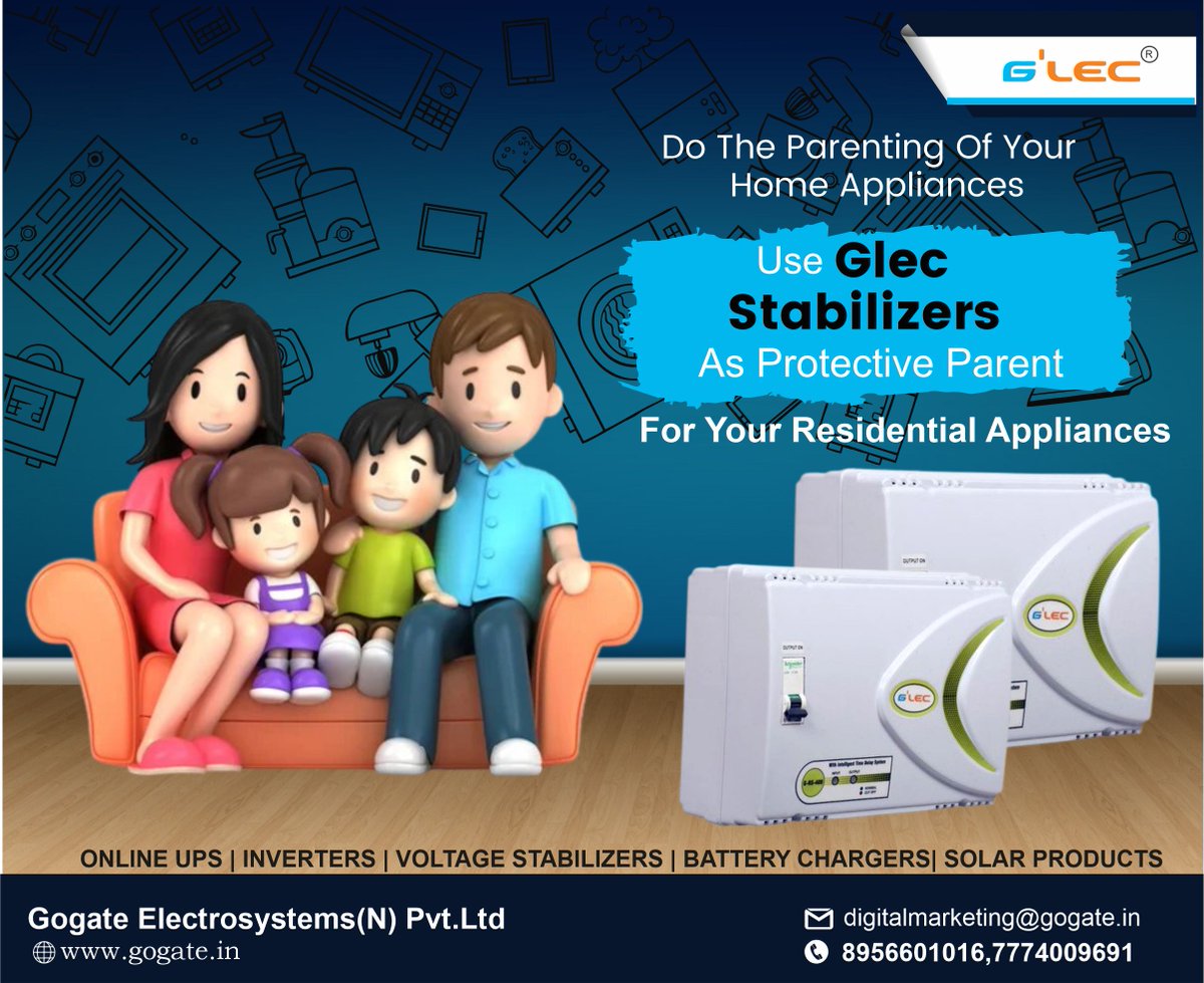 GogateLtd's tweet image. Protect Your Appliances With G&apos;LEC 
Prominent &amp;amp; Leading Service Provider &amp;amp; Manufacturer Supplier of Quality Stabilizer
Contact on:8669959628 , 7774002906
gogate.in
B-78, Nice, M I D C Satpur, Nashik, Maharashtra 422007
#voltagestabilizer #Stabilizer #glecstabilizer