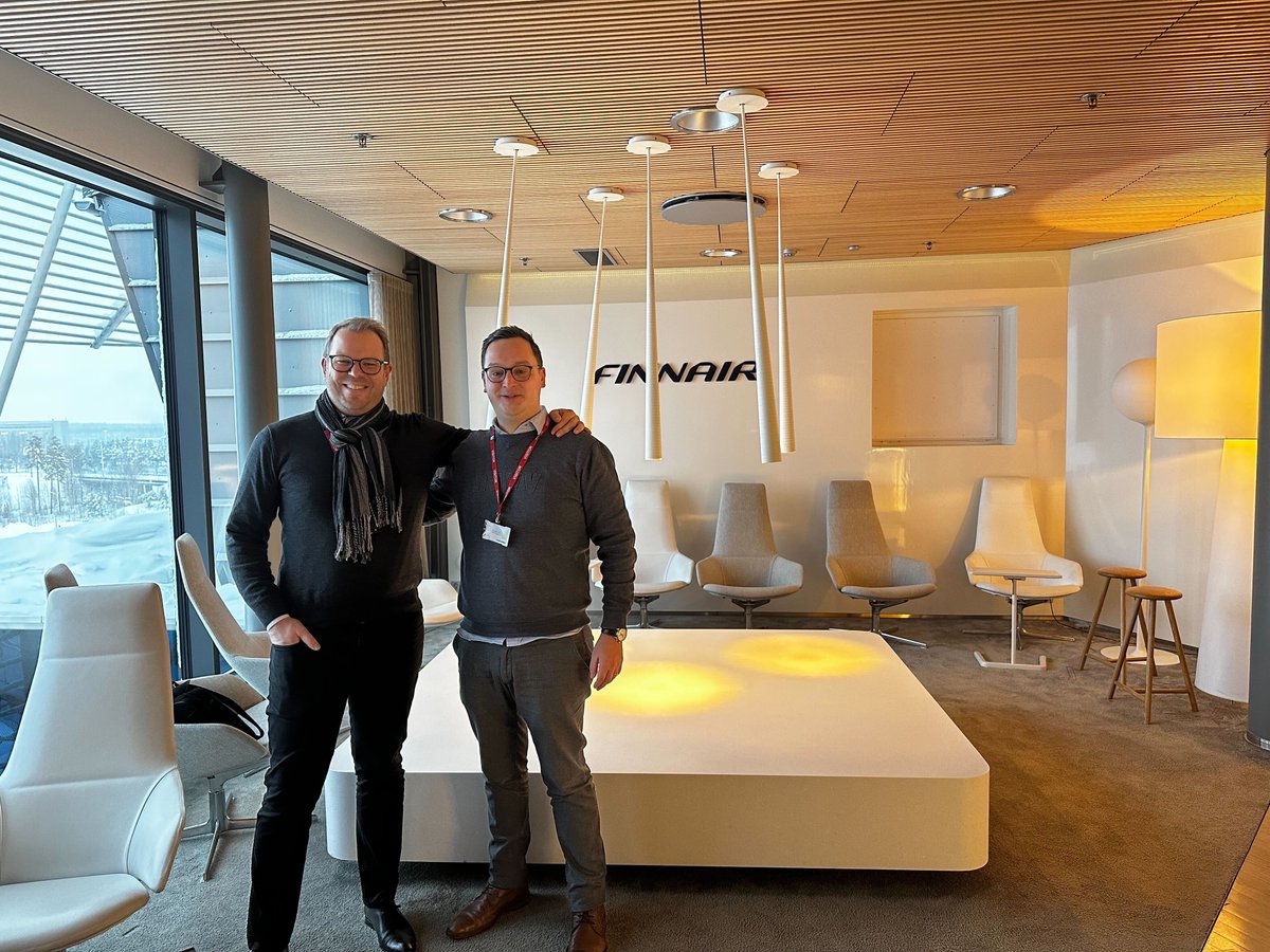 AVIOBOOK's tweet photo. Our CEO Frédéric Dru and Customer Service Manger Siemen Raets visited one of the oldest members of the #AvioBook community @Finnair this month. It was great to work together, in person, on our continued partnership.
Thanks for the warm welcome, we definitely #feelfinnair!
#EFB https://t.co/oXpuq6VZiQ