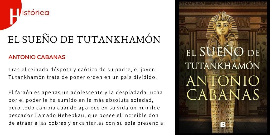 #DivulgaBiblioUBU | #novelahistórica , Antonio Cabanas, coincidiendo con el centenario del descubrimiento de la tumba de Tutankhamón, nos sumerge en un viaje fascinante al corazón del Antiguo Egipto y al reinado del faraón más enigmático de la Historia
►n9.cl/sxmz3