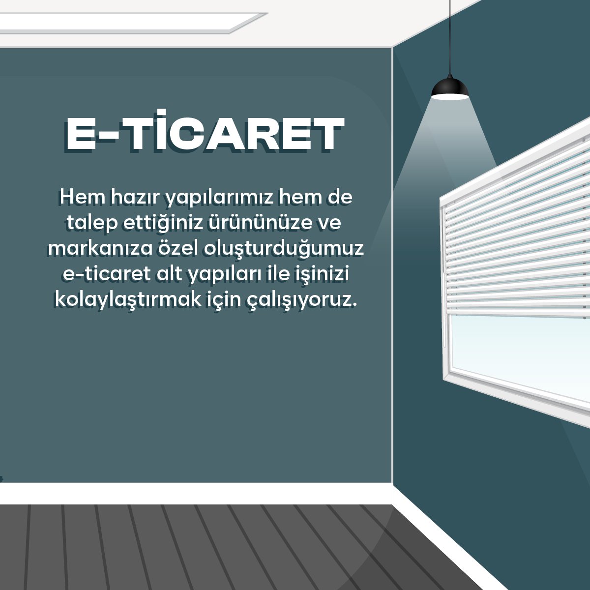 Hem hazır yapılarımız hem de
talep ettiğiniz ürününüze ve
markanıza özel oluşturduğumuz
e-ticaret alt yapıları ile işinizi
kolaylaştırmak için çalışıyoruz.

nethareket.com
#nethareket