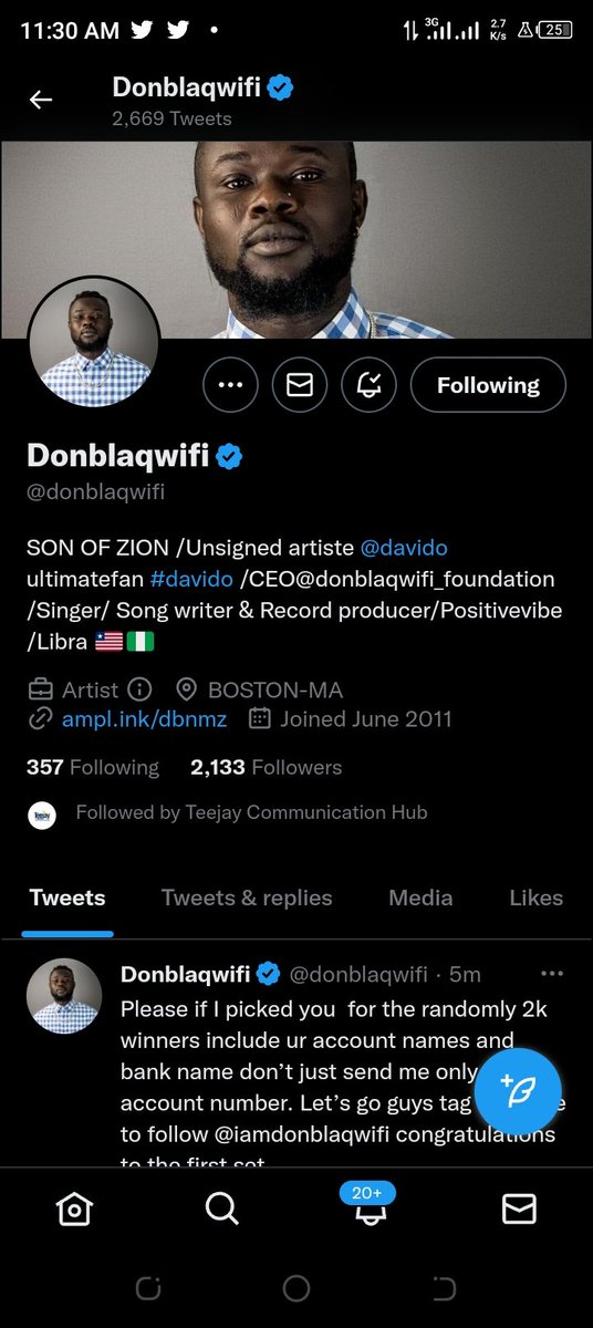 seyidavid80's tweet photo. @donblaqwifi @maria_adebimpe 
@Earnest_dam 
@_Mayowa_Sam 
@Omotayo84413462 
@CutieCh75527332 
Kindly follow boss @donblaqwifi and participate https://t.co/ohBck051BB