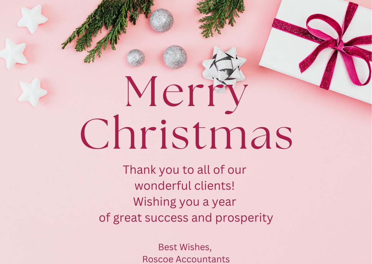 RoscoeAccounts's tweet photo. We will be CLOSED for the Christmas 🎄 season… we’d like to thank all our loyal clients, followers &amp; supporters for your support throughout the year.

+++We will be closed 23rd December - 3rd January+++ https://t.co/wpE0L6Rtmr