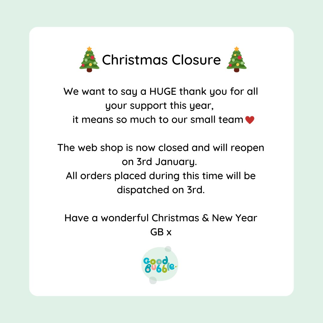 We hope you all have a very merry Christmas 🎅 
We'll be back bubbling in 2023, and we may have a few surprises up our sleeves 👀 If you need any products before Jan, please visit our Amazon shop: ow.ly/UZFa50MakgZ