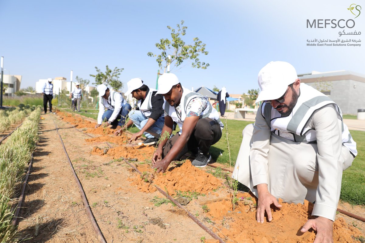 MEFSCO_KSA's tweet photo. Through the Astabiqu Al-Khairat program for social responsibility, MEFSCO Head Office and Factory employees planted 1,210 plants in line with #GreenRiyadh initiative and #Vision2030 in collaboration with @Amanatalriyadh https://t.co/QsDUws15vG