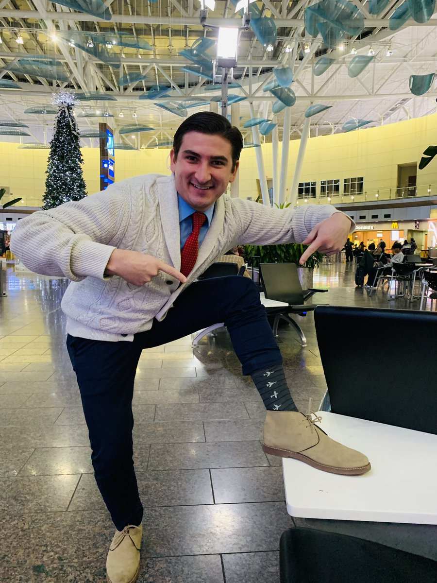 MichaelVan_News's tweet photo. Live at @INDairport meant I obviously had to wear my airplane socks this morning✈️🛫 #Fox59 #CBS4Indy #MerryChristmas 🎅🏻🎄 https://t.co/eR4tyeqO6A