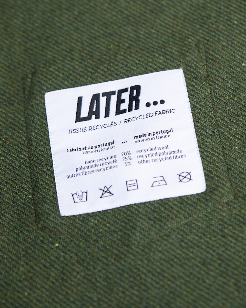 Réalisée en matières 100% recyclées, jusqu'à l'étiquette...