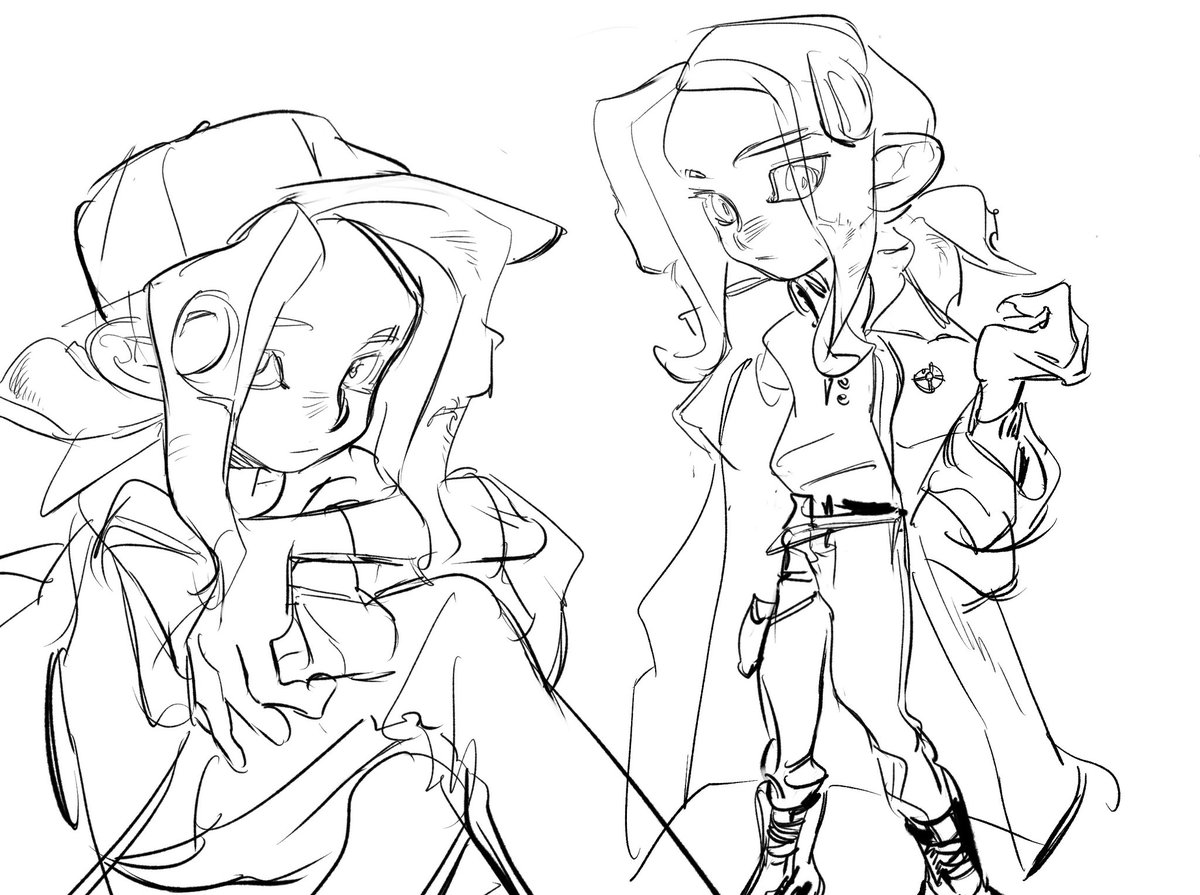 #Splatoon3 
给自己画了三代形象，之后打算做一个出来😙，等我的喷漆材料到了先