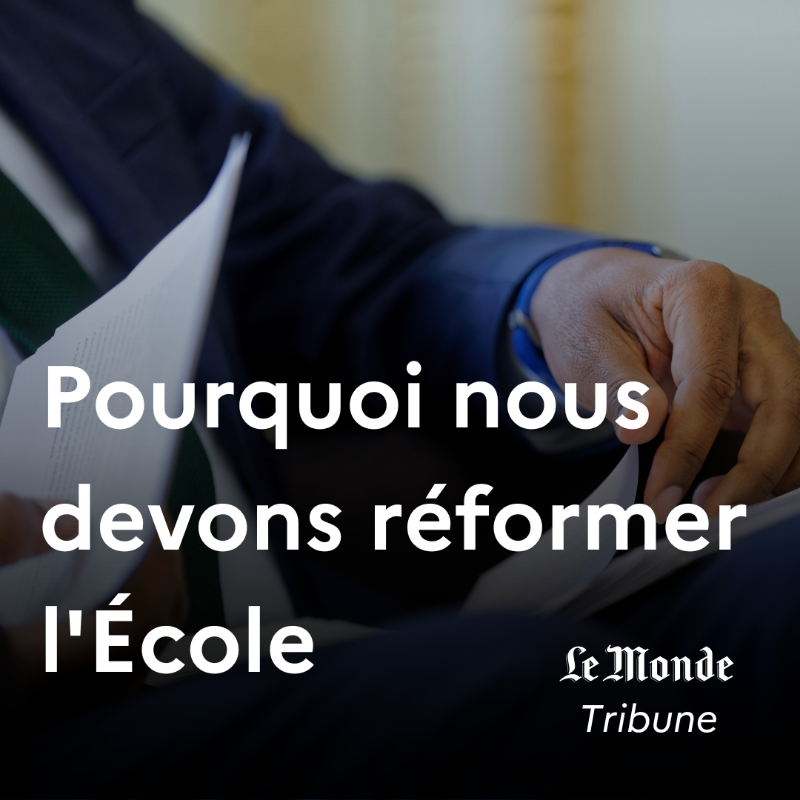 PapNdiaye's tweet photo. Notre système scolaire est le symbole le plus vif et le pilier essentiel de notre République. Et pourtant les constats sont durs. 
Trois exigences guident mon action. Ma tribune publiée dans @lemondefr de ce jour et à retrouver sur https://t.co/GtNan3psjn