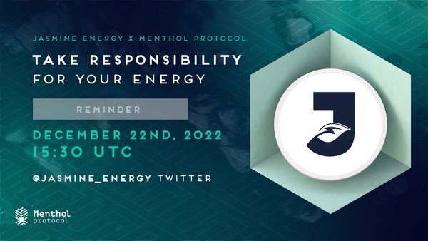 Menthol Protocol🌍 (@mentholprotocol) on Twitter photo TODAY at 3:30pm UTC, we are guests at the TwitterSpace of our frens <a href="/Jasmine_Energy/">Jasmine Energy (YC-S22)</a>
JOIN THE DISCUSSION and let 🎅🏾 Santa gift you a 🎁, exclusively for #regens who care about fighting climate crisis! 💪🏾
👉 zcu.io/6y1E
#ReFi #carbon #web3 TODAY at 3:30pm UTC, we are guests at the TwitterSpace of our frens <a href="/Jasmine_Energy/">Jasmine Energy (YC-S22)</a>
JOIN THE DISCUSSION and let 🎅🏾 Santa gift you a 🎁, exclusively for #regens who care about fighting climate crisis! 💪🏾
👉 zcu.io/6y1E
#ReFi #carbon #web3