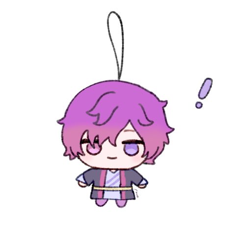 chibi 1boy male focus purple hair purple pants solo heterochromia  illustration images