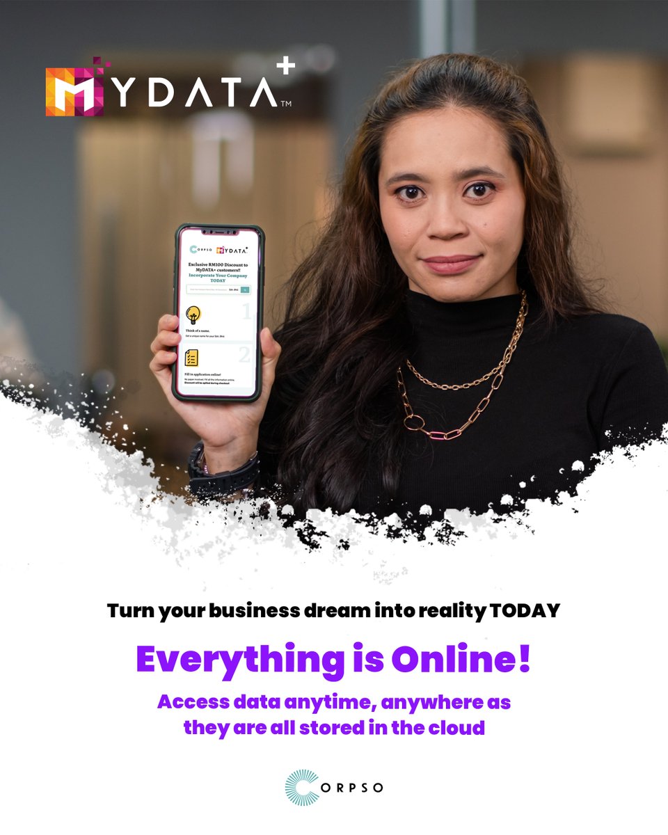mydataplus's tweet image. No more waiting to access your records, no more scribbling on those yellow sticky notes. All you have to do is click the button. Sign up now at mydataplus.com.my 

#mydataplus #mydatacorpso #digitalcosec #secretarialservices #companyincorporation