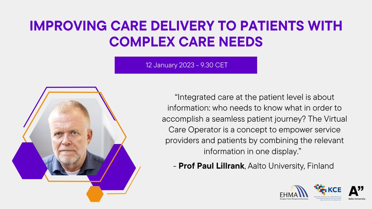 The scientific leader of the MASSE project, professor Paul Lillrank from Aalto University is presenting MASSE’s results in the EHMA webinar ‘Improving care delivery to patients with complex care needs’ on Jan 12th 2023. 

ourblogs.aalto.fi/masse-blog/mas…