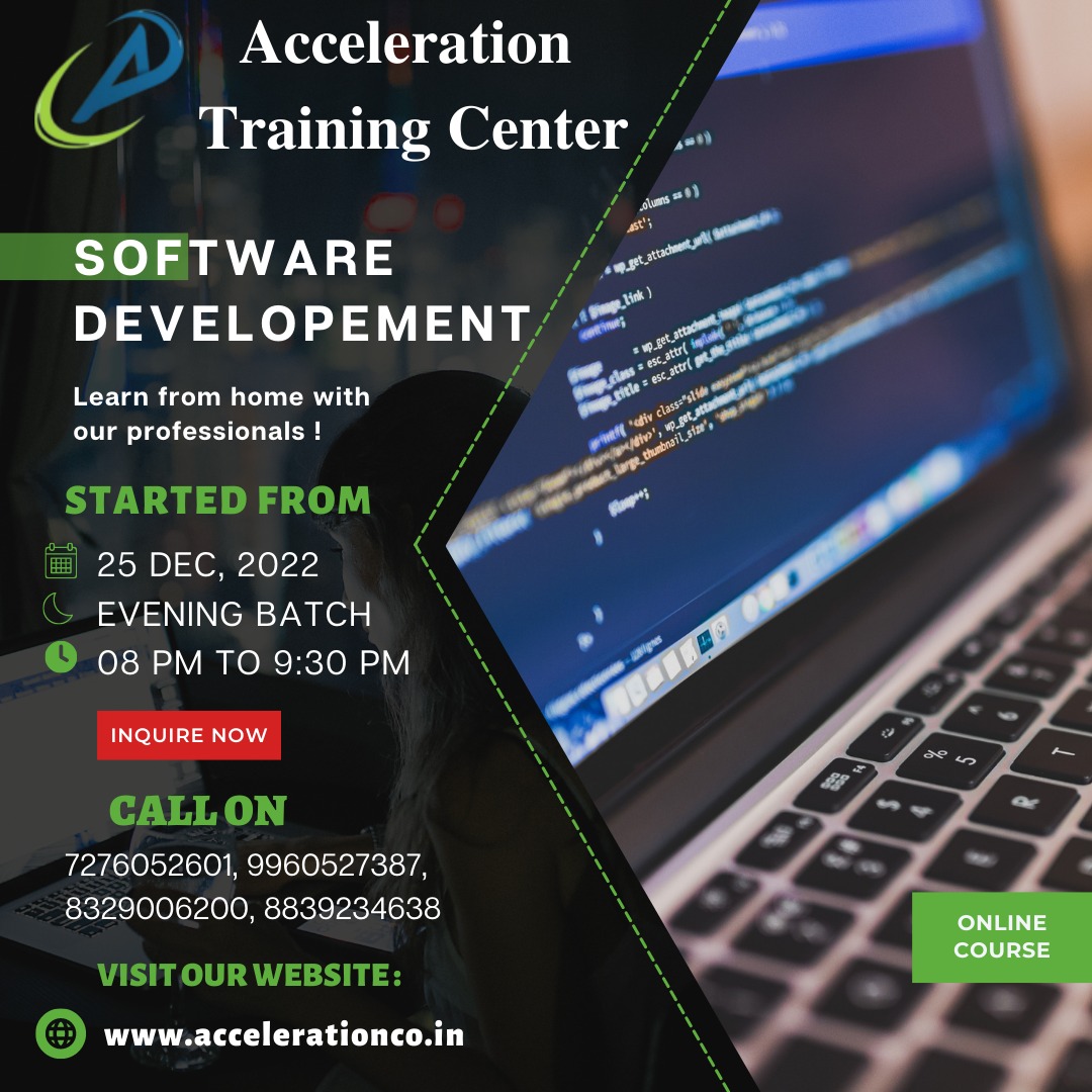 AccelerationTr2's tweet image. SOFTWARE DEVELOPMENT ONLINE COURSE
Learn from home with our professionals !
Started From 25 Dec, 2022 (Evening Batch 8:00 PM To 9:30 PM)
#softwarehousedevelopment #softwaredevelopmentcompany #softwaredevelopmentacademy #softwaredevelopmentjobs #softwaredevelopmenttraining
