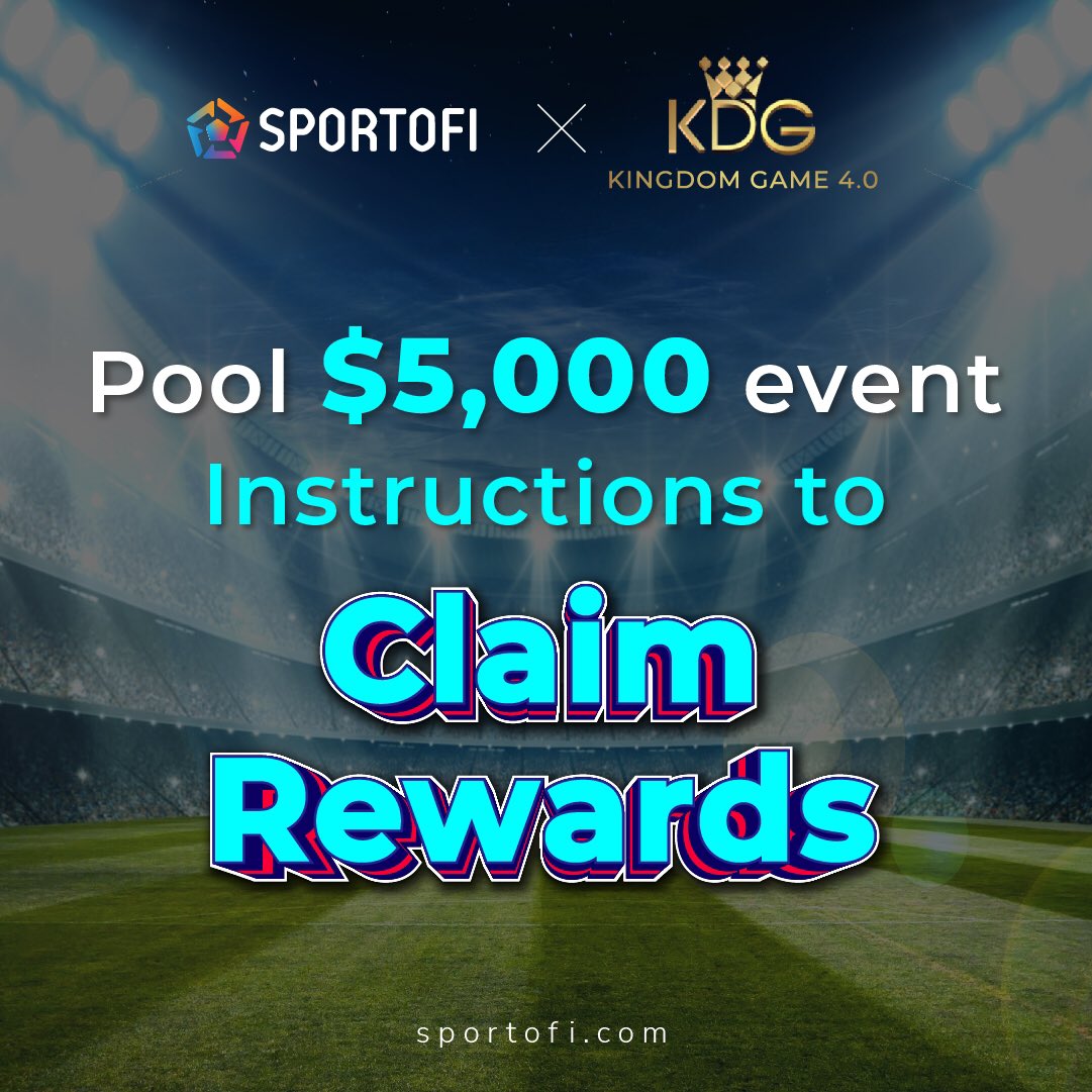 🎁HOW TO CLAIM REWARDS FROM SPORTOFI’s POOL $5.000 EVENT🎁

Please tag 3 friends, and attach the wallet address you are using to bet to win with the hashtag #SportofI #predicttoearn

👉Read more: t.me/sportofi_annou…