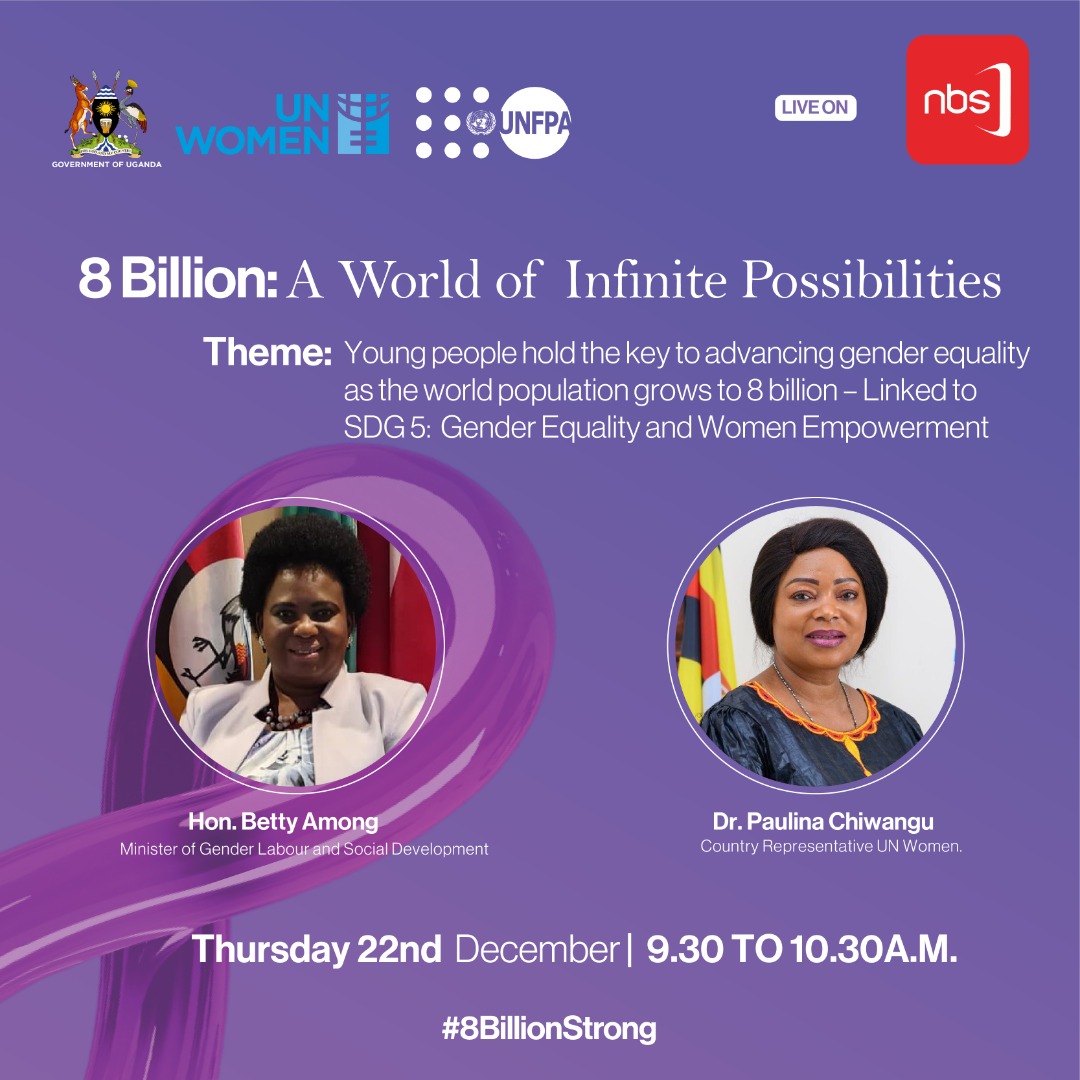 UNFPA Uganda (@unfpauganda) on Twitter photo Young people hold the key to advancing gender equality in a world of #8billion. Discussing is <a href="/MoGLSD/">MoGLSD</a> Hon <a href="/KampalaMinister/">Betty Amongi</a> and <a href="/unwomenuganda/">UN Women Uganda</a> Representative <a href="/PaulinaUNWomen/">Paulina Chiwangu</a> <a href="/EvelynLetiyo/">Evelyn Letiyo</a>. Happening now live on <a href="/nbstv/">NBS Television</a> #genderequality #8billionstrong #SDG5 Young people hold the key to advancing gender equality in a world of #8billion. Discussing is <a href="/MoGLSD/">MoGLSD</a> Hon <a href="/KampalaMinister/">Betty Amongi</a> and <a href="/unwomenuganda/">UN Women Uganda</a> Representative <a href="/PaulinaUNWomen/">Paulina Chiwangu</a> <a href="/EvelynLetiyo/">Evelyn Letiyo</a>. Happening now live on <a href="/nbstv/">NBS Television</a> #genderequality #8billionstrong #SDG5