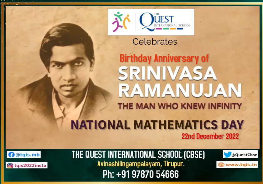 QuestCbse's tweet photo. #thequestinternationalschool #Ramanujan #nationalmathematicsday2022 #CBSE  #AdmissionsOpen #prekg #LKG #ukg #cbsesschools #cbse #Activitybasedlearning https://t.co/OvGwX0gPyr