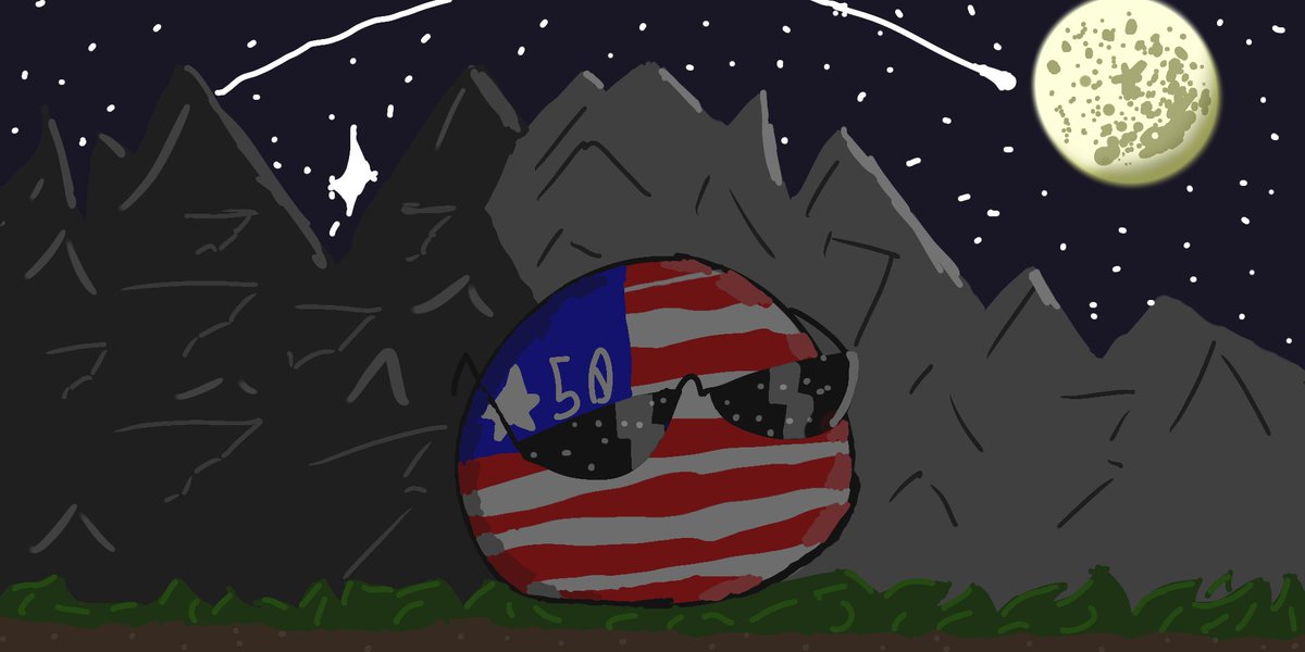 countryballcuz's tweet photo. My first post hope you like it! #countryballs #usaball #night https://t.co/82XGqk3Dl2