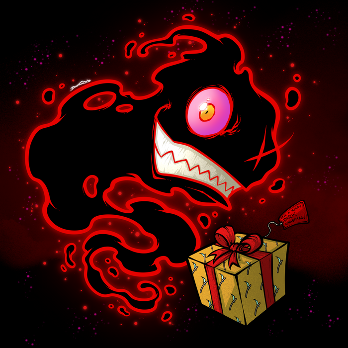 godihug's tweet photo. On the fourth day of Christmas,
my good friend 
@TheDanetron3030
 brought to his community,
an awesome 'grin #DarkOnes ' with a present
(a #DeadHeads Santa with a Candy Cane in his head)
(a cute #Ghosties wearing a Santa hat)
aaand a song for the Christmas tree https://t.co/eQcRtEUTah