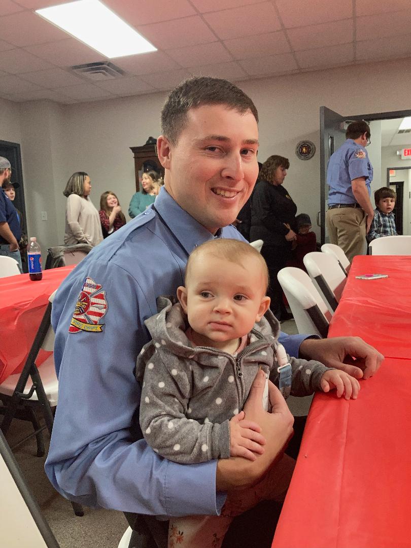 GingerellaRN's tweet image. Volunteer Fireman's Award Dinner 2022 My Son Jarrett, &amp;amp; His Sister, My Daughter Tara, &amp;amp; Grandaughter #TC 11 Months #firstgrandchild #firstniece (Ladybug)