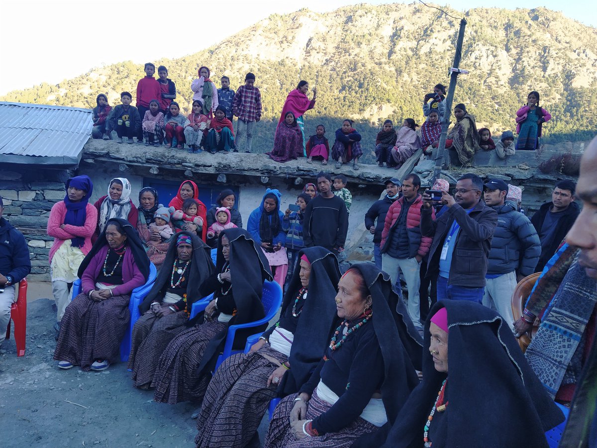 NCCSPGoN's tweet photo. Some snaps of British Ambassador to Nepal her Excellency Nicola Pollitt visit at Mugu. Her team observed the project site and did interact with the beneficiaries of the Bhambada drinking water supply scheme of Chhayanath Rara Municipality. https://t.co/kc5ke0MwWL