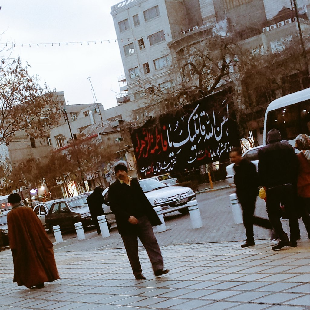 abalfazliam's tweet photo. Ayyam E Fatmiyah in Mashhad. 
Black banners everywhere https://t.co/klxtnxL9QJ