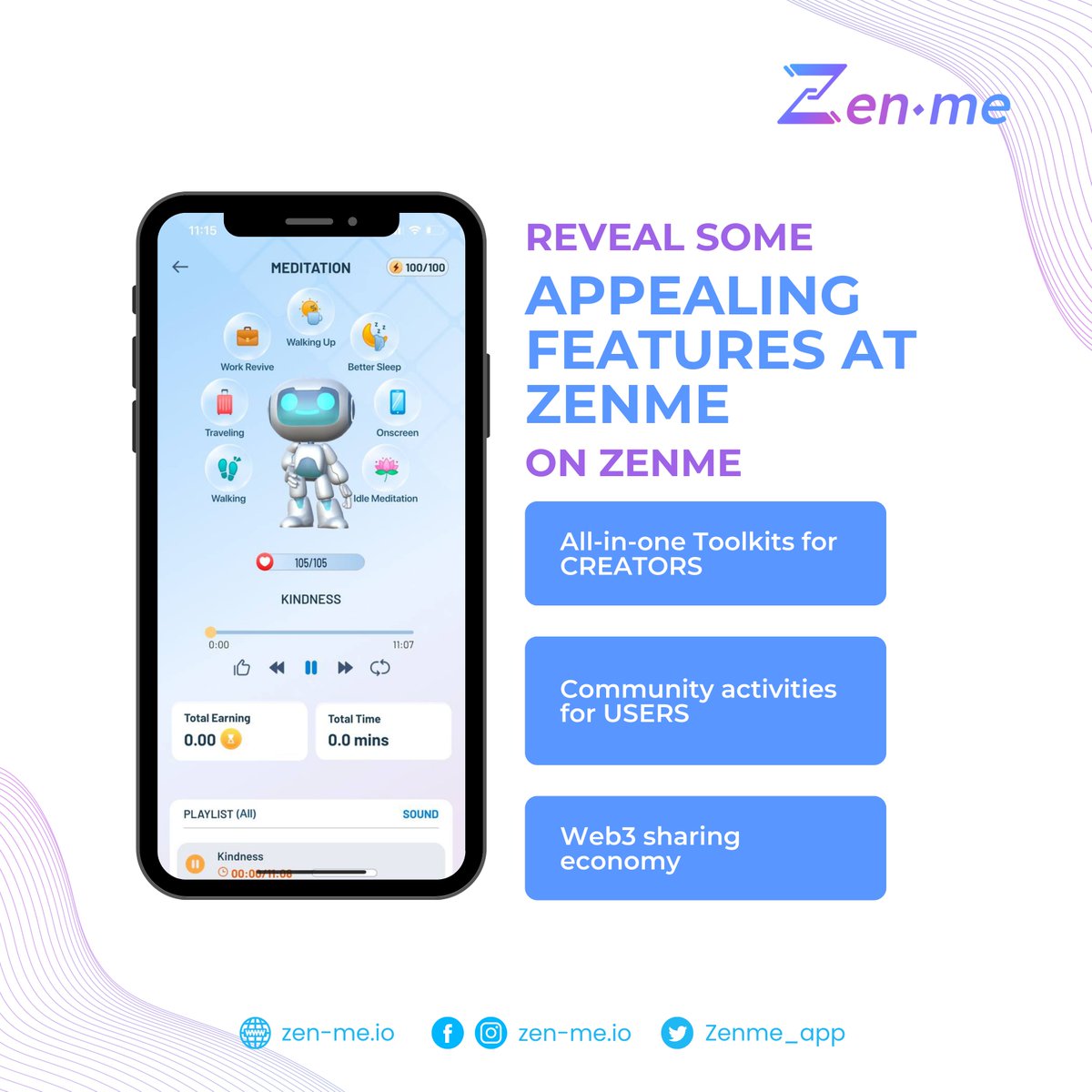 🔥 REVEAL SOME APPEALING FEATURES AT ZENME 🔥

ZenMe is a social networking platform that helps #Creators develop the community for the purpose of healing and self-development, towards the balance of Body - Mind - Spirit 🧘‍♀️
