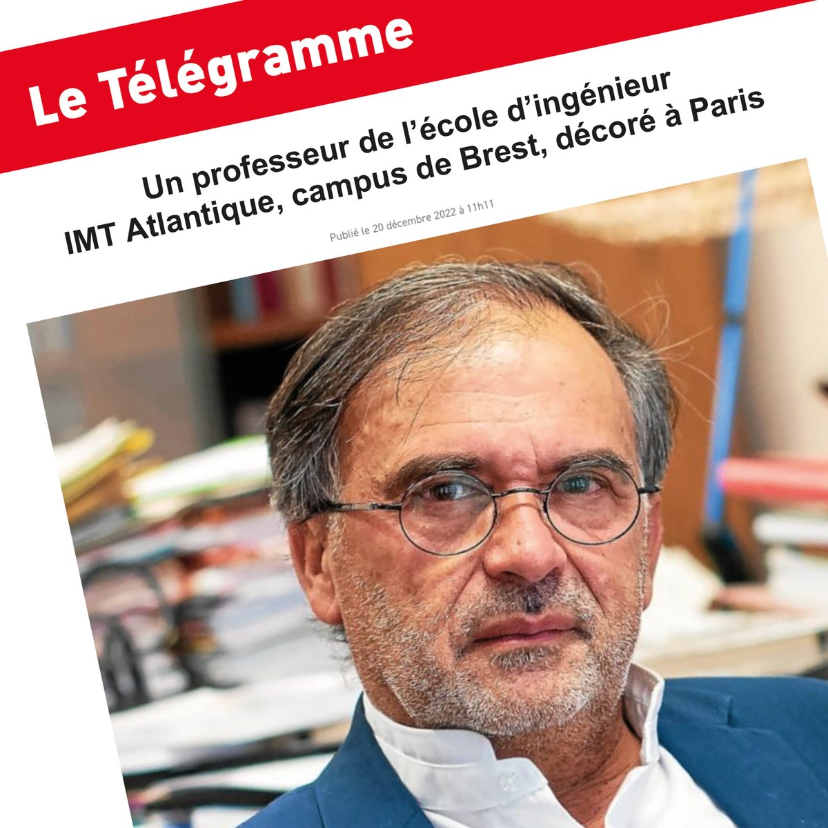 🏆 [Prix Académie des Sciences]
Le 22/11/22, le professeur Jean-Louis de Bougrenet de La Tocnaye, directeur du département #optique d’#IMTAtlantique a été récompensé pour ses travaux de #recherche par @acadsciences #Paris 
<a href="/remyquemener/">Rémy Quéméner</a> <a href="/LeTelegramme/">Le Télégramme</a> 👉bit.ly/3hJ6q8K