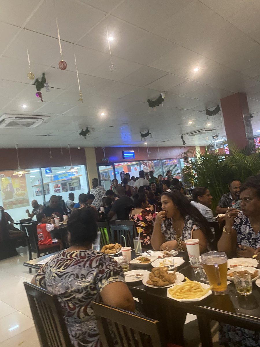 Even Wishbone restaurant in Nakasi is packed full of people, even fuller than when I usually come here #FijiIsUnited #WeAreCalm