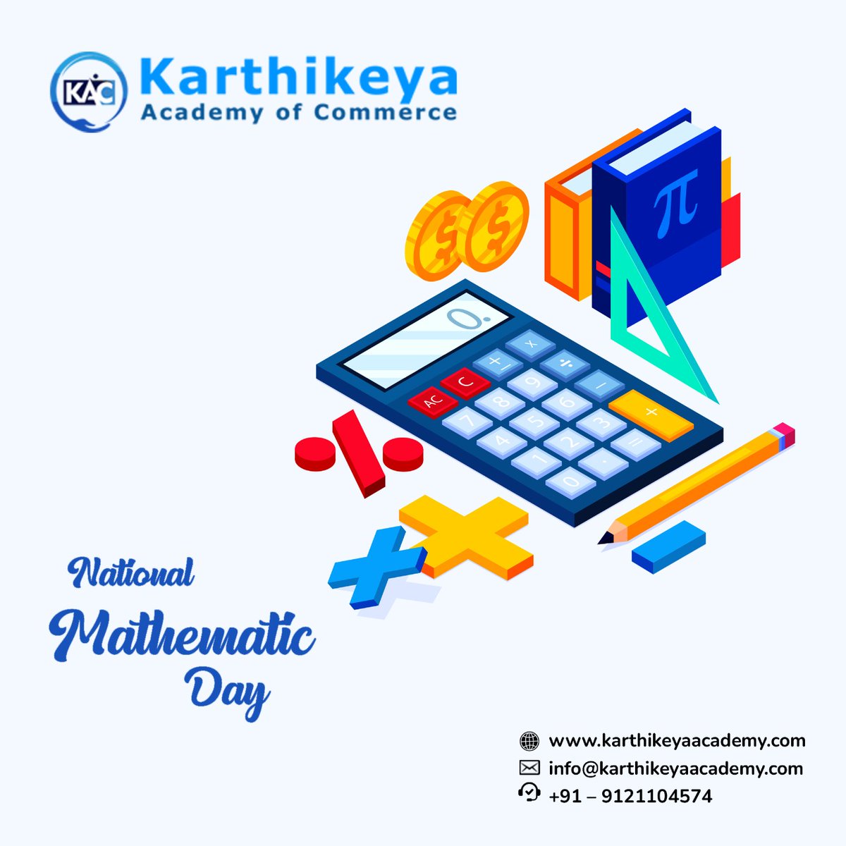 KarthikeyaAcdmy's tweet image. Karthikeya Academy wishes all math lovers, a very Happy Mathematics Day!! National Mathematics Day is celebrated to mark the birth anniversary of great Indian mathematician Sri Srinivasa Ramanujan Garu.
#karthikeyaacademy #tallyprimecourse #AdvanceExcelTraining #msofficetraining