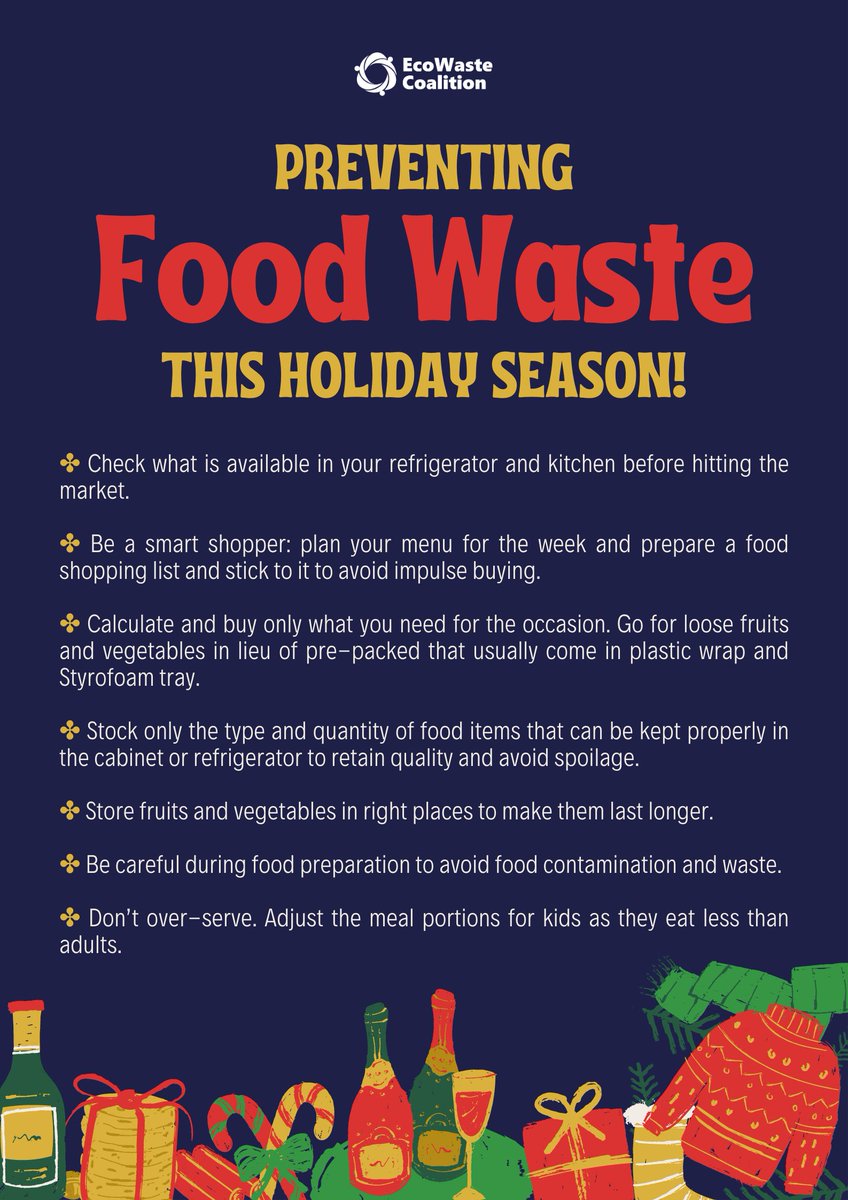 As the nation prepares for the yuletide feasting and celebration, we urge the public not to waste food through these practical tips that you can exercise this holiday season!

#ChristmaSAYA2022
#GoForZeroWaste