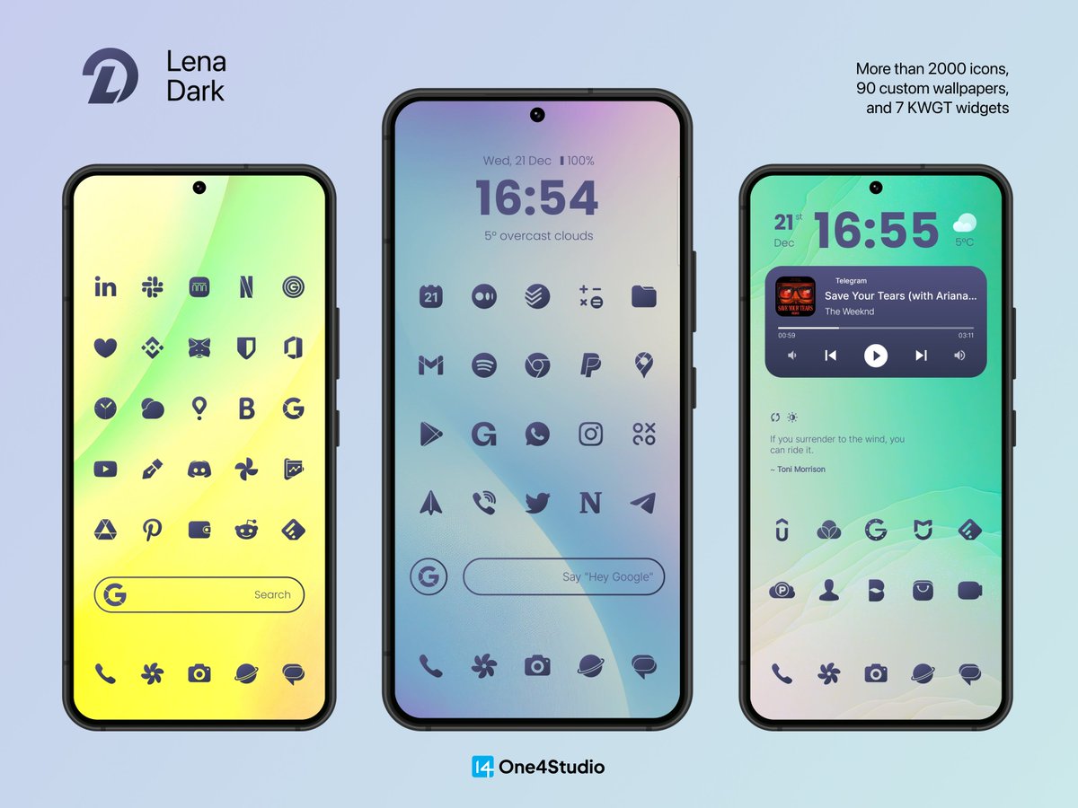 One4Studio's tweet photo. Lena Dark is live on Google Play!

2000 icons
90 wallpapers
7 kwgt widgets

Download
https://t.co/lI3WttmLJQ

Follow us, like, and retweet, and you can win one out of 5 codes in 48h! Good luck! https://t.co/ifYeWSb2Dv