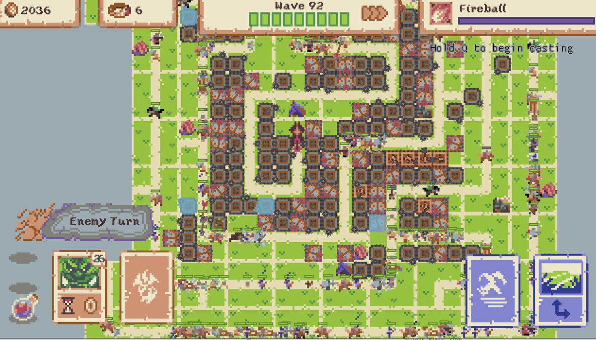 Hard at work on some late-night optimization testing! For folks experiencing lag at the higher levels, we hear you and hope to have a patch out in the next day or two that will make everything run more smoothly when you have a bunch of towers and enemies on screen.