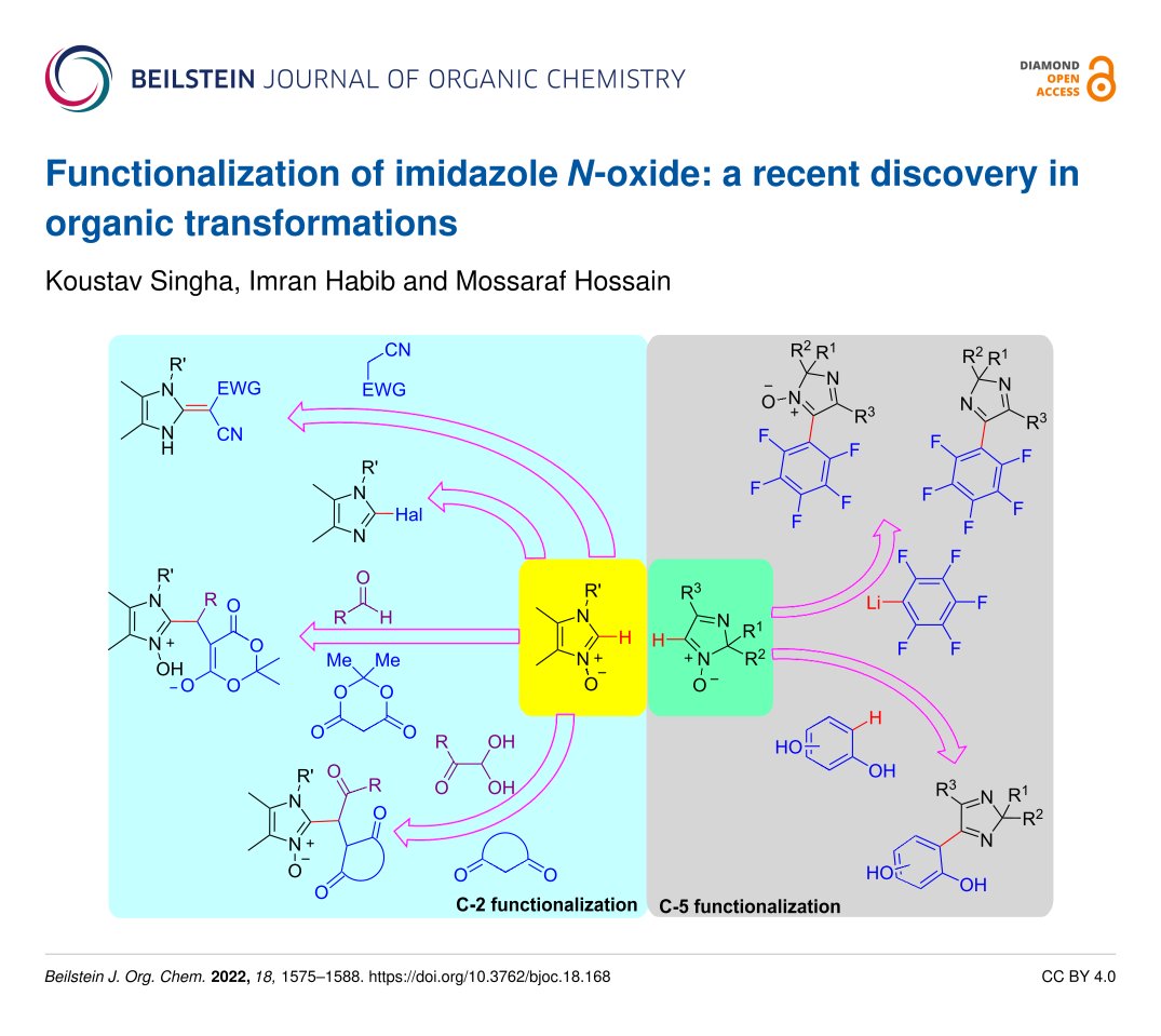 BeilsteinInst's tweet photo. In this review from researchers in India 🇮🇳, the scope of substrates and reaction mechanisms of various synthetic approaches using #imidazole N-oxides as substrates are summarized.

#MedicinalChemistry
#MulticomponentReaction 

🔗 https://t.co/YMTR9KEDk9

💎🔓 #BJOC https://t.co/HXRv7HltfS