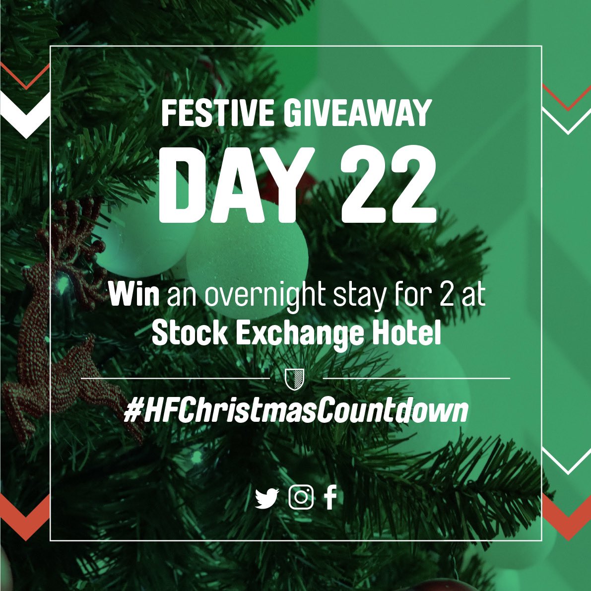 hotelfootballuk's tweet image. Day 22 of 24. Christmas is right around the corner and to celebrate - today you can win an overnight stay for 2 at our sister hotel @StockExHotel! 😍

All you have to do is:
- Follow @hotelfootballuk &amp;amp; @StockExHotel
- Like &amp;amp; retweet

#HFChristmasCountdown 🎅🏻

(T&amp;amp;Cs apply)