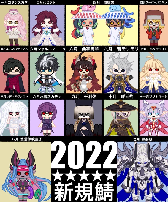 2022年に登場した★5新規サーヴァント描いてみました!あなたの新しい推しは見つかりましたか?是非教えてください😉
#FGO #fgo 