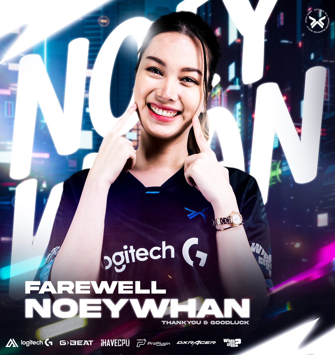 AAAEsports_'s tweet photo. FAREWELL NOEYWHAN 🙏🏻

"มีพบก็มีจาก" 💙

#AttackAllAround #AAA #AAAStreamer #NoeyWhan https://t.co/75ZkFkFzol