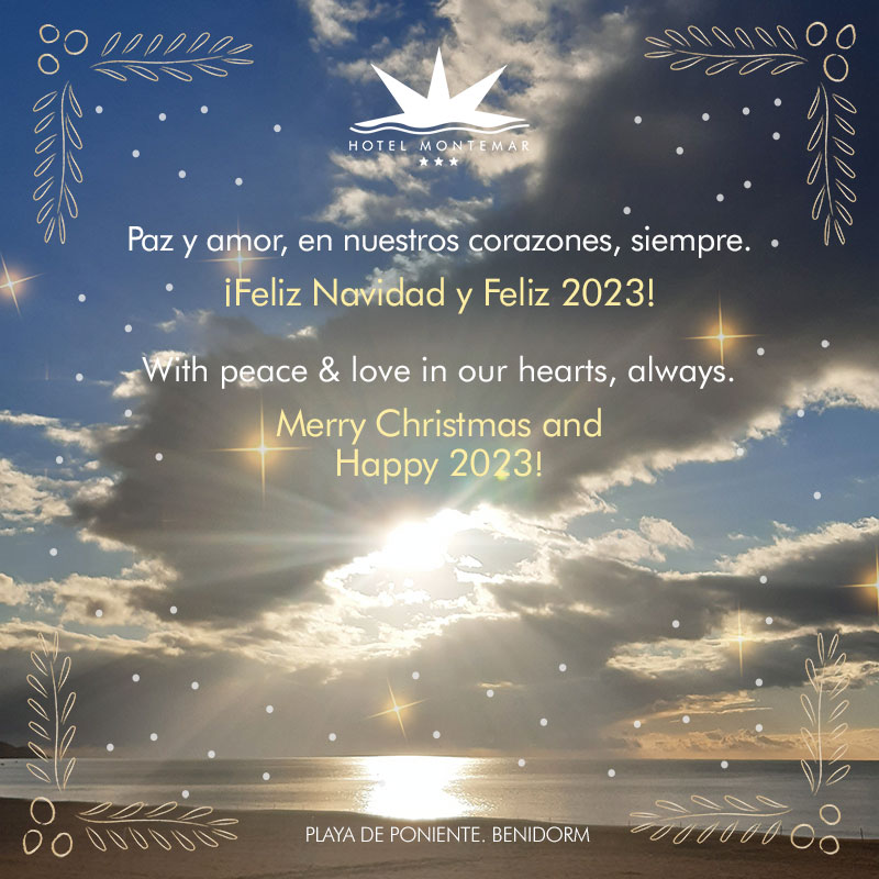 HMontemar's tweet photo. Paz y amor, en nuestros corazones, siempre.
¡Feliz Navidad y Feliz 2023! 
🌊❤🎄
El Hotel Montemar de Benidorm le desea
¡Feliz Navidad y Feliz 2023!
#HotelMontemar #Benidorm
#feliznavidad #merryxmas #merrychristmas #hmontemar #playa #paz #amor
https://t.co/y48MM6JwsI https://t.co/kdxqDtVp30