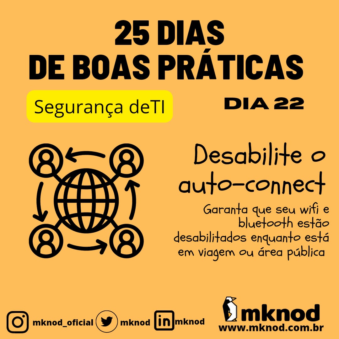 mknod's tweet photo. Podemos cair numa armadilha, se deixarmos nossos equipamentos conectando de forma automática! #dataprotection #antihack #antimalware #lgpd #gdpr #Bluetooth #wifi #networkprotection #CyberSec #boaspraticas #ciberataques #ciberseguridad https://t.co/cZXezUntGH