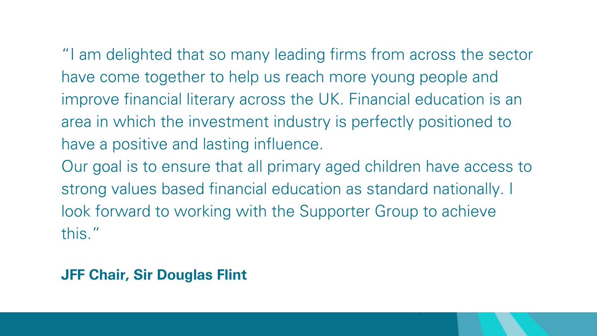 We’re delighted to announce the creation of the JFF Supporter Group – an industry-wide initiative to improve access to high-quality financial education in the early years of education. Read the full announcement.

justfinancefoundation.org.uk/news/2022/12/2…