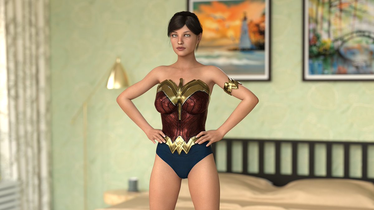 Jenny from Y3DF's "The Tan" &amp; "The Bad Tan" in her Wonder Woman cosplay costume.

#Y3DF #3d #3dSFW #adult #artwork #3dart #3dartwork #3dmodel #3Dcg #3DX #render #pinups #Daz3D #DazStudio