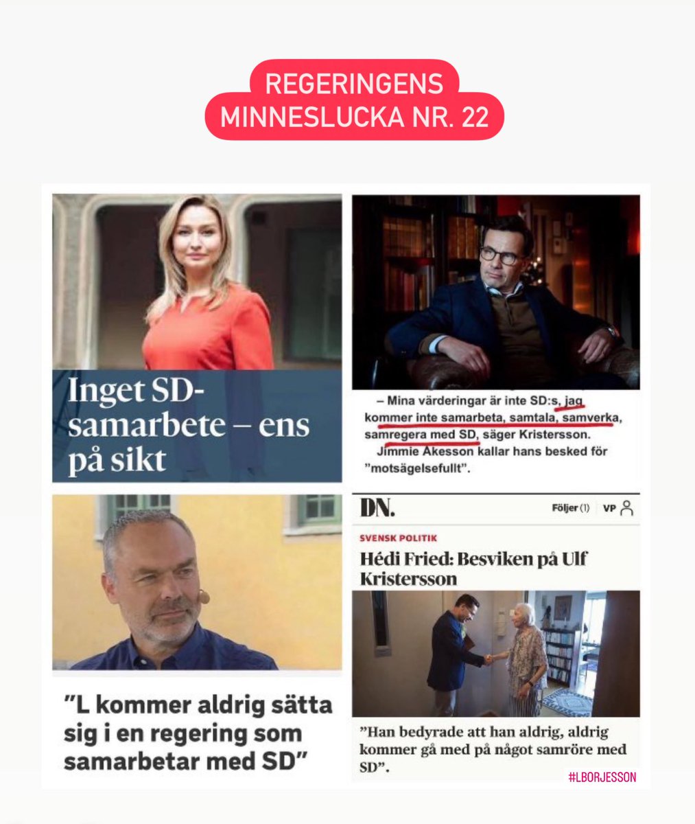 <a href="/BuschEbba/">Ebba Busch</a> <a href="/Birgittabritta1/">Birgitta Andersson</a> Tänk att dessa partiledare helt har tappat sina minnen vad man sagt..